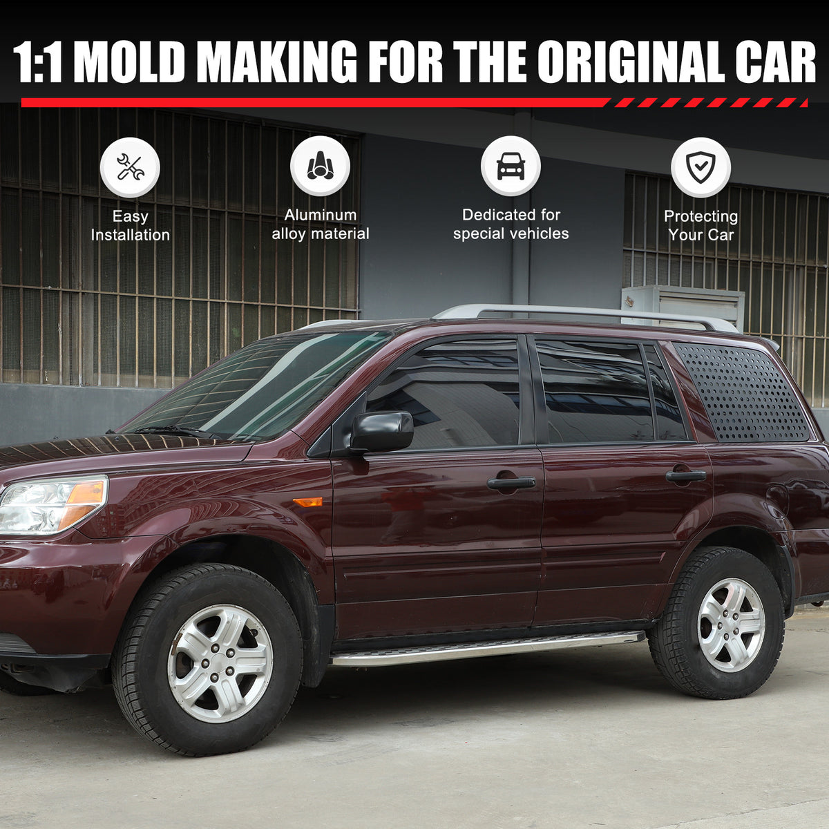 Exterior Rear Quarter Door Window Pillar Cover Trim For Honda Pilot 2003-2008 16