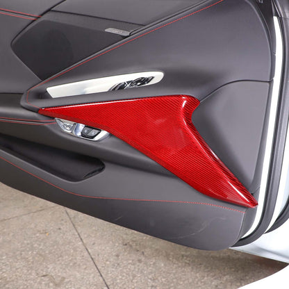 Red Real Carbon Fiber Interior Trim for Corvette C8 20-25 86
