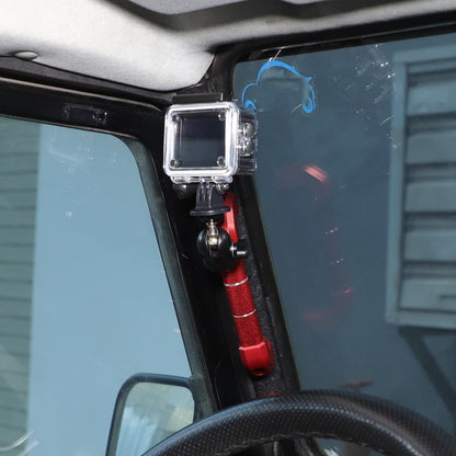 Red Aluminum A-Pillar Handle Cam Mount For Land Rover Defender L316 2004-2018 1