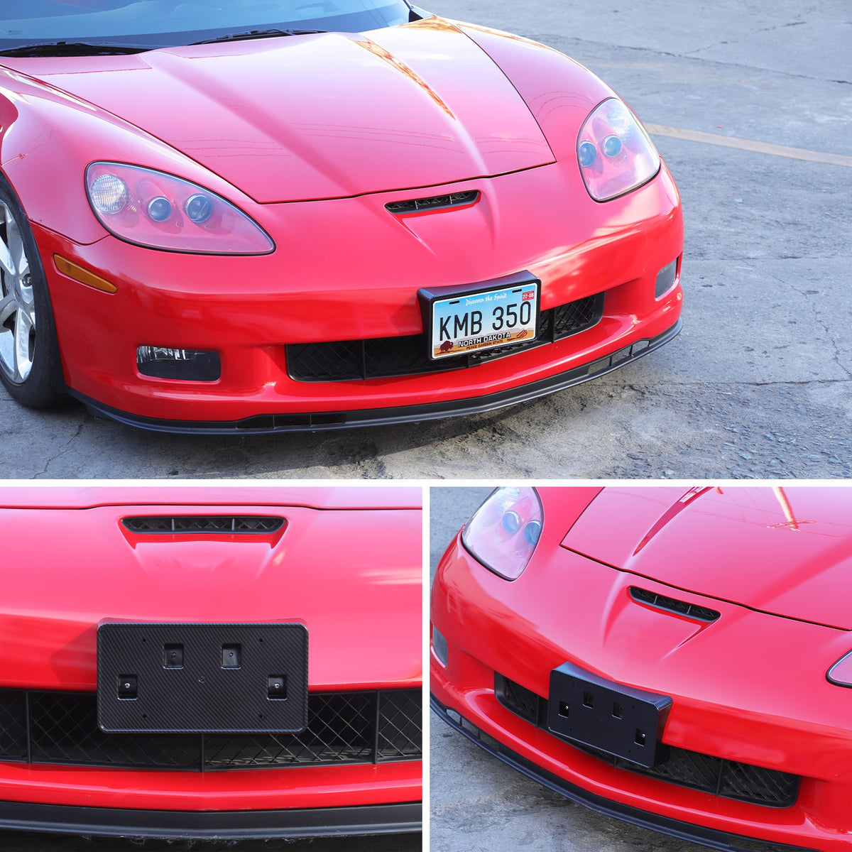 Carbon Fiber Front License Plate Bracket Holder For Corvette C6 05-13 US Version 5