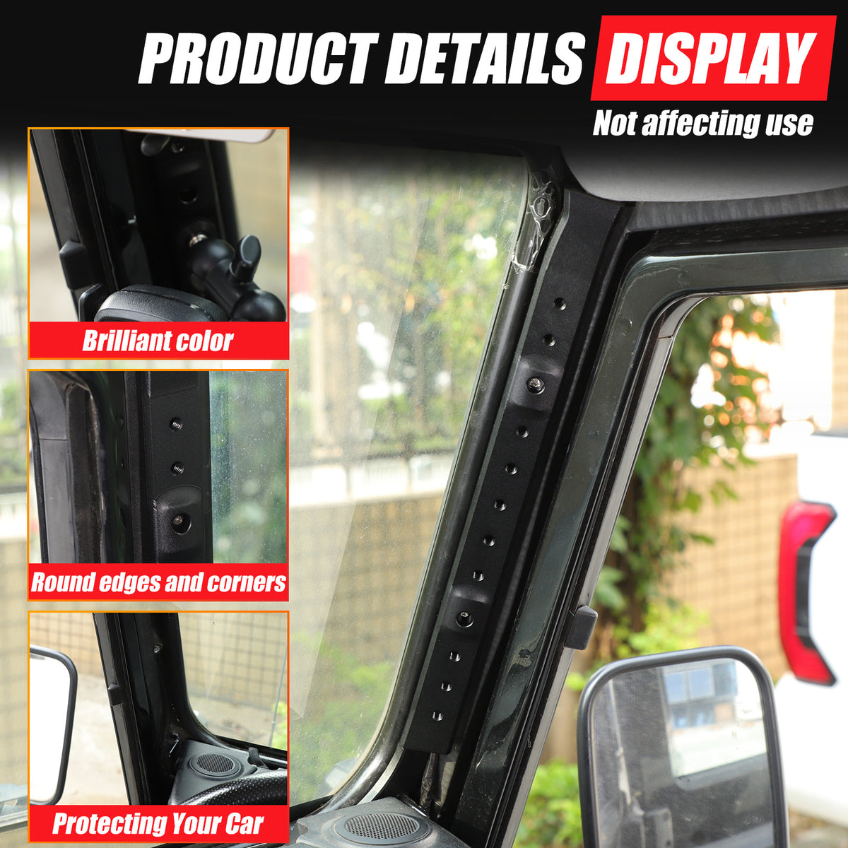 Black A-Pillar Phone Holder Stand Base Braket Part For LR Defender 2004-2018 10