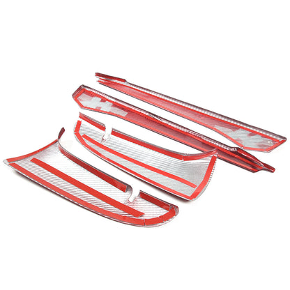 Red Real Carbon fiber Car Front Bumper Side Grille Cover Set For Corvette C8 20+ 22