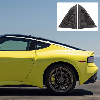Carbon ABS Rear Window Triangle Louver Shutter Trim For Nissan 400Z Z34 2021+ 12