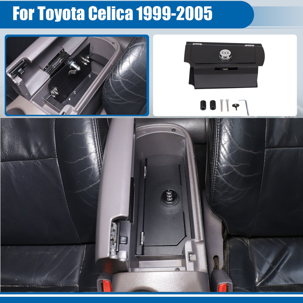 Center Safe Box Armrest Lock Storage Organizer For Toyota Celica 1999-2005 1