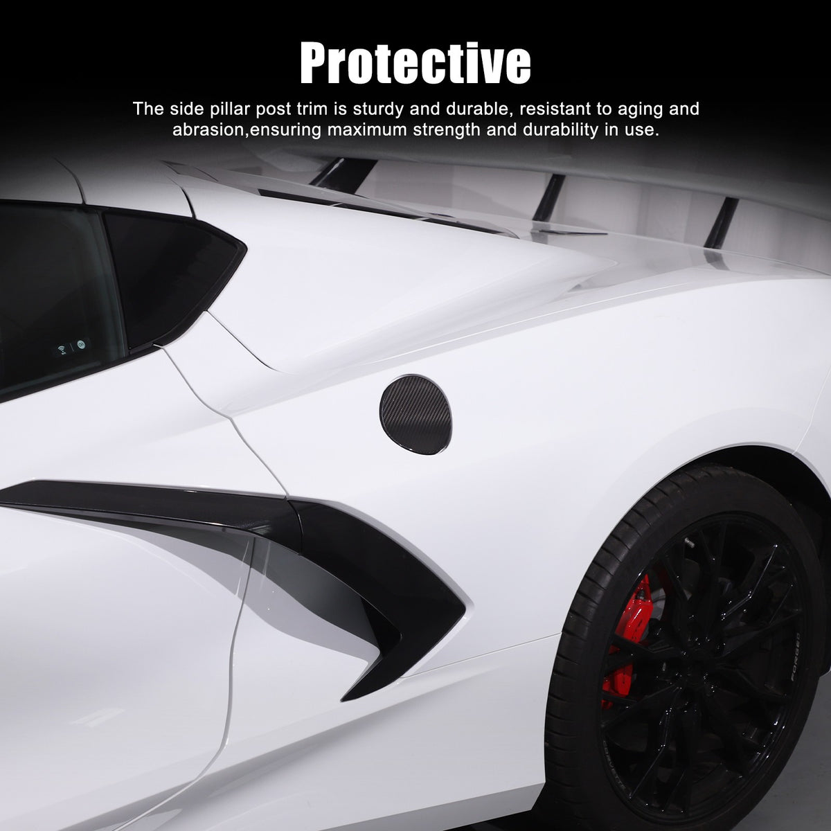 Replacement Real Carbon Fiber Fuel Tank Cap Cover For Corvette C8 2020+ 6