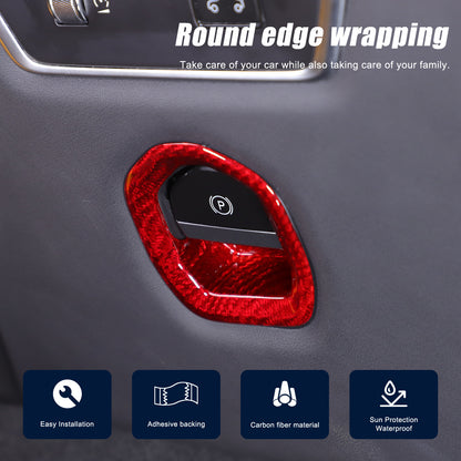 Red Real Carbon Electronic Handbrake Switch Cover Trim for Lotus EMIRA 21-25 16
