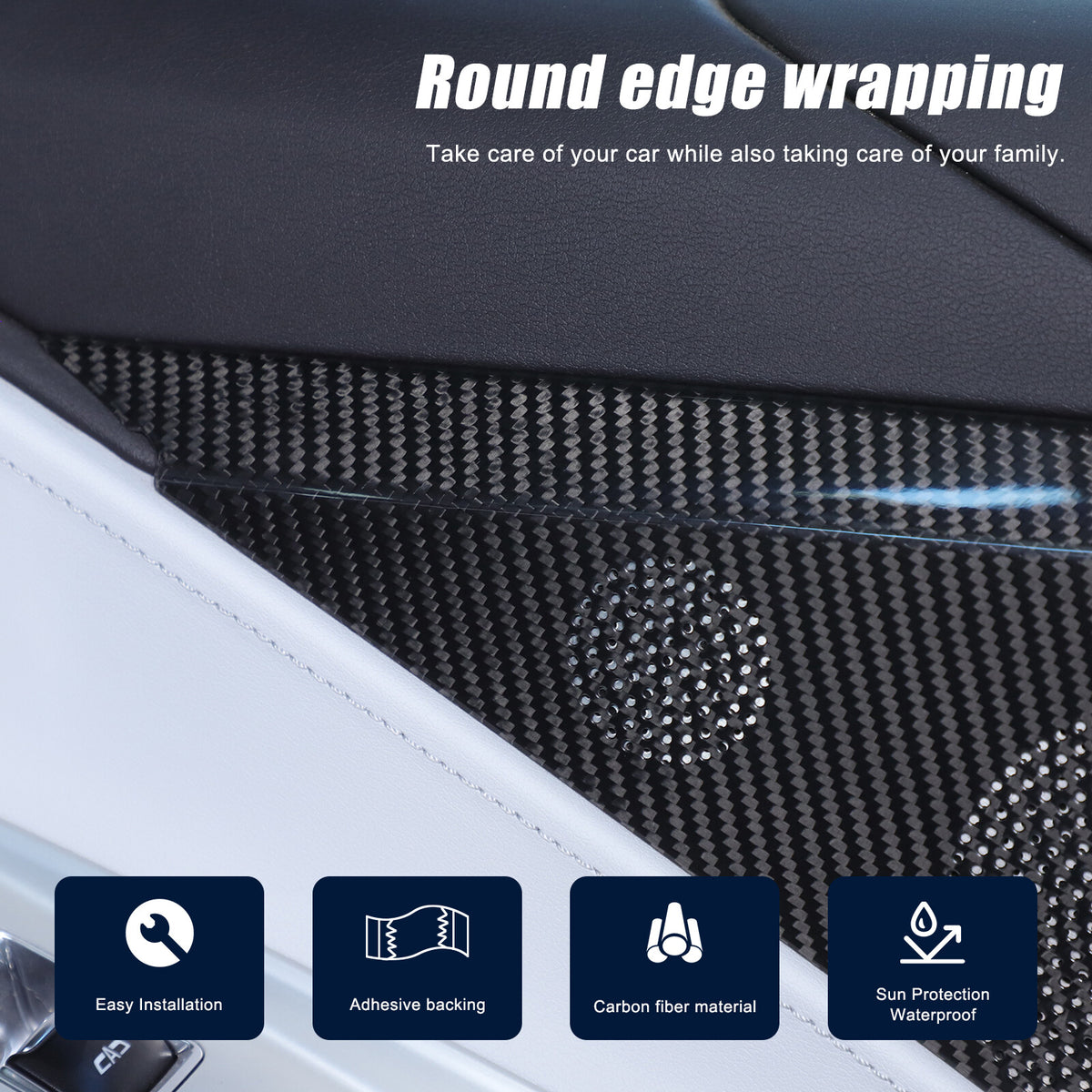 Real Carbon Door Speaker Cover Trim For Corvette C8 Z51 Z06 Coupe 2LT 3LT 20+ US 6