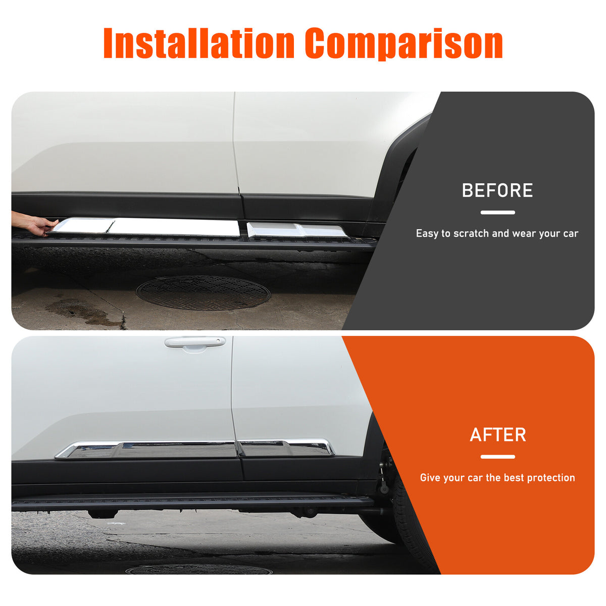 Silver Body Side Door Mouldings Cover Trim For Toyota Land Cruiser LC250 24+ 8