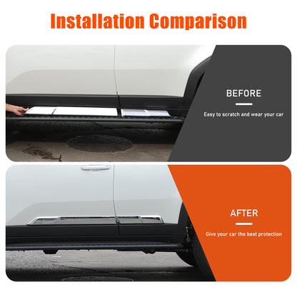 Silver Body Side Door Mouldings Cover Trim For Toyota Land Cruiser LC250 24+ 8