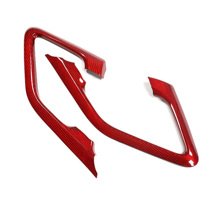 Red Real Carbon Fiber Inner Door Handle Trim Red For Nissan GT‑R R35 2008‑2016 9