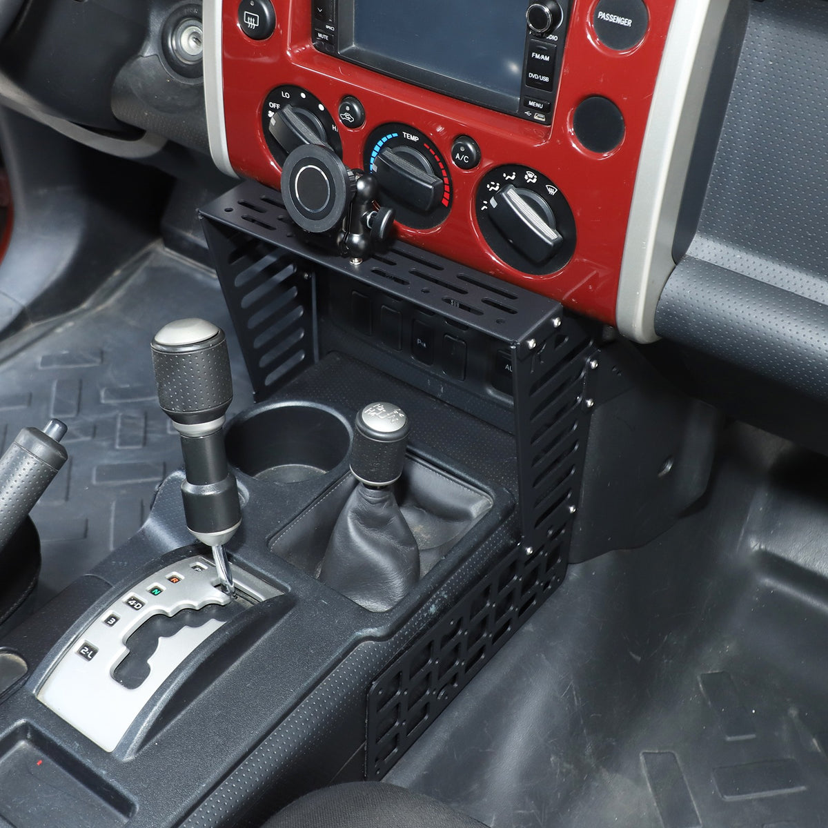 Magnetic Phoner Holder Center Console Molle Panel Device For Toyota FJ Cruiser 1