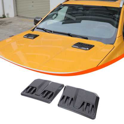 ABS Carbon Fiber Hood Engine Air Vent Cover Trim For Ford Ranger T9 2023-2024 2