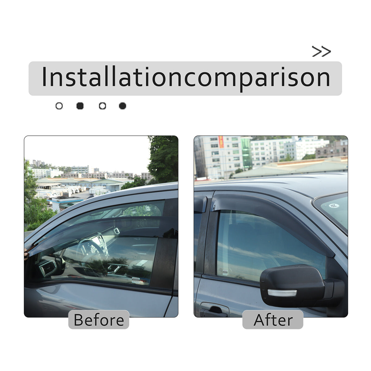 Black Window Rain Guards Visor Rain Guard Wind Deflectors For Nissan Titan 16-23 7