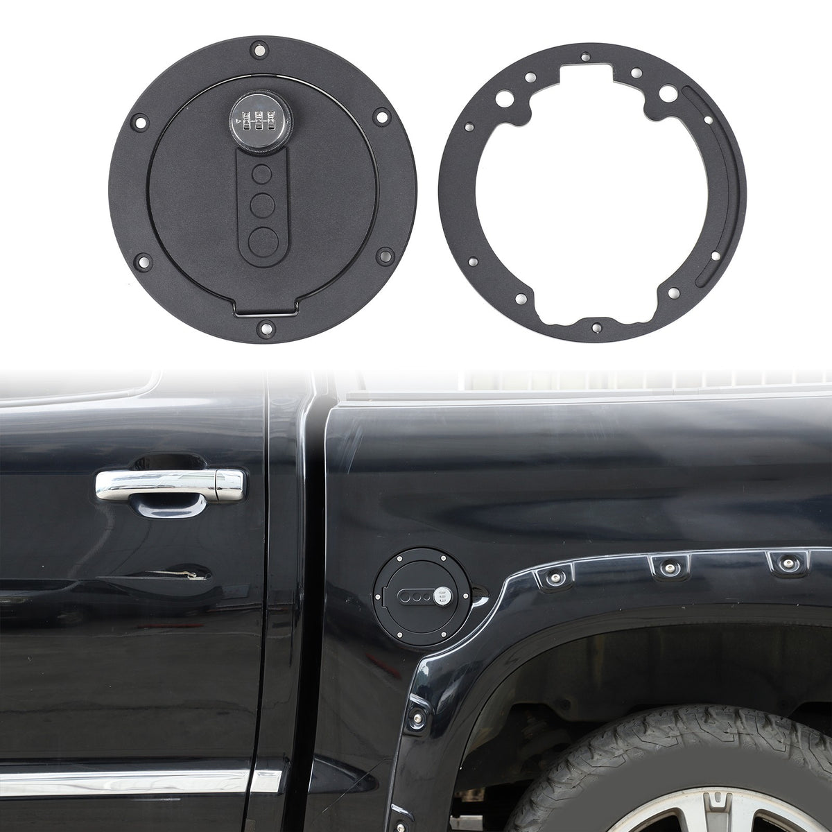 Fuel Cap Anti-Theft Lock Cover with Combination Lock For Toyota Tundra 2007-2021 1