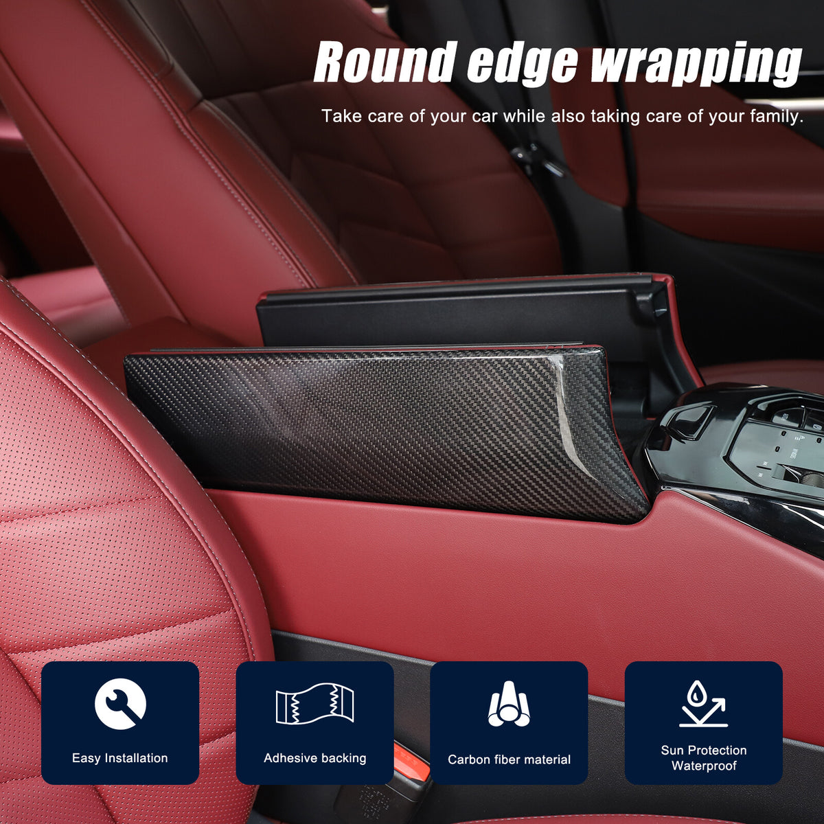 Real Carbon Fiber Center Console Armrest Box Cover Trim For BMW 5 Series G60 24+ 19