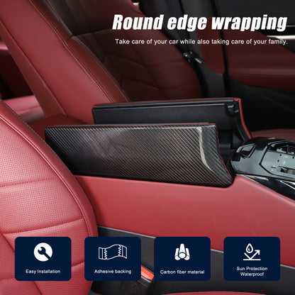 Real Carbon Fiber Center Console Armrest Box Cover Trim For BMW 5 Series G60 24+ 19