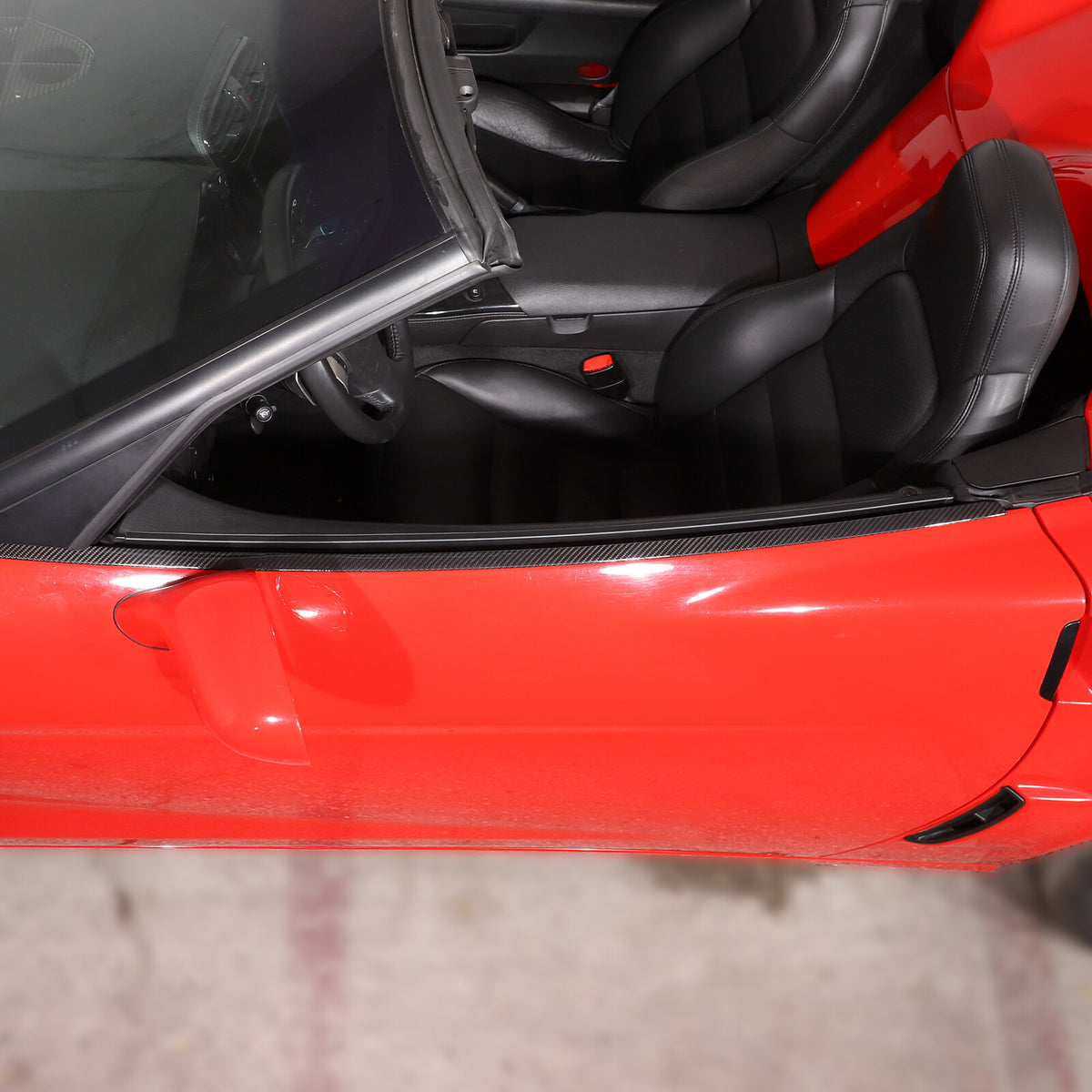 Real Carbon Fiber Door Window Sill Trim Decor Strips For Corvette C6 2005-2013 11