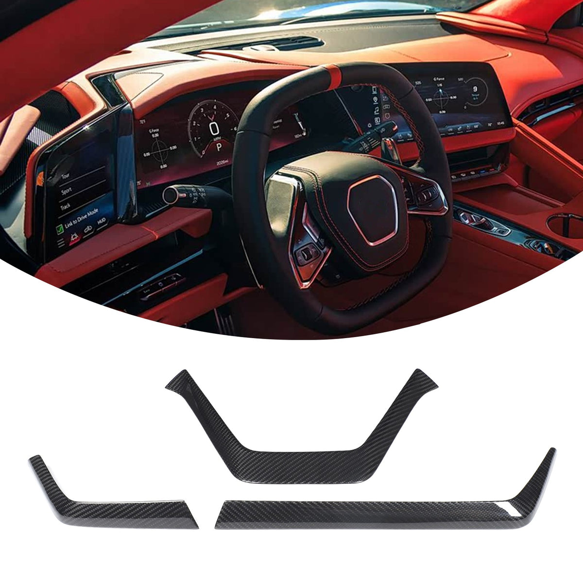 Real Dry Carbon Fiber Interior Center Trim For Corvette C8 2026+ Stingray ZR1 61