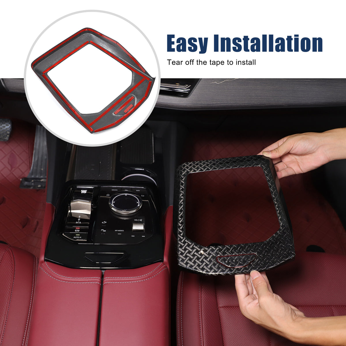 Real Carbon Fiber Center Console Gear Shift Panel Trim For BMW 5 Series G60 24+ 19