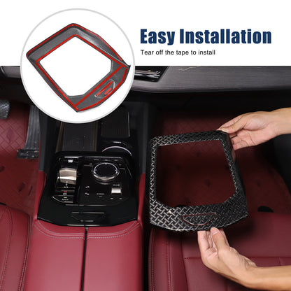 Real Carbon Fiber Center Console Gear Shift Panel Trim For BMW 5 Series G60 24+ 19