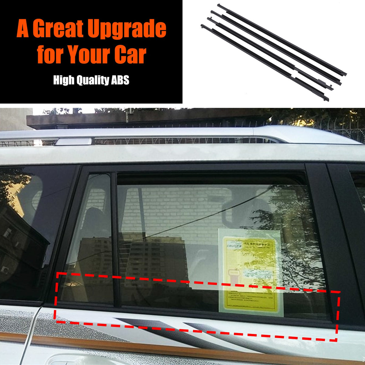 Replacement Rubber Window Outer Seal Strip For Toyota Prado LC150 2010-2020 US 19