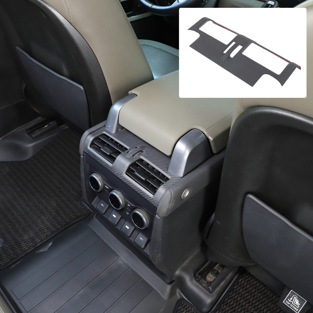 Matte Real Carbon Fiber Rear Air Vent Frame Trim For LR Defender L663 2020-2023 20