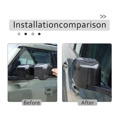 Real Carbon Fiber Rearview Mirror Cover Trim For Land Rover Defender L663 20-25 12
