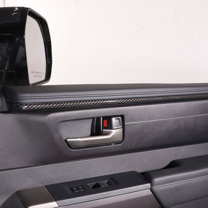 Carbon Fiber Style Inner Door Panel Cover Strip Trim For Toyota Tundra 22-23 US 4
