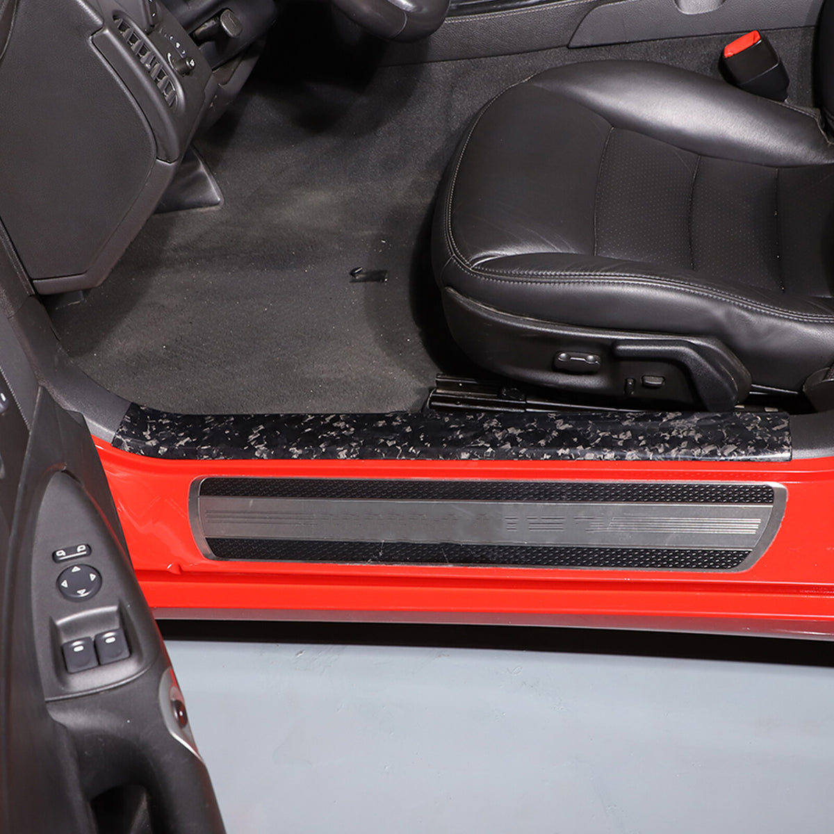 Forged Carbon Fiber Built In Scuff Door Sill Bar Plate For Corvette C6 2005-2013 16