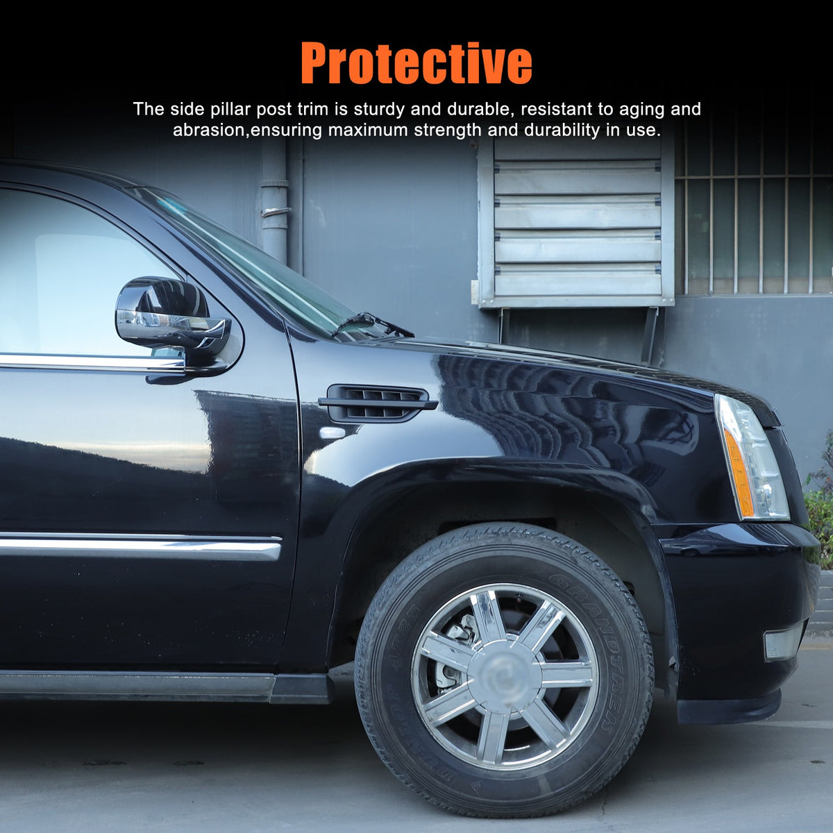 ABS Matte Black Side Air Fender Vent Trim For Cadillac Escalade 2007-2014 US 11