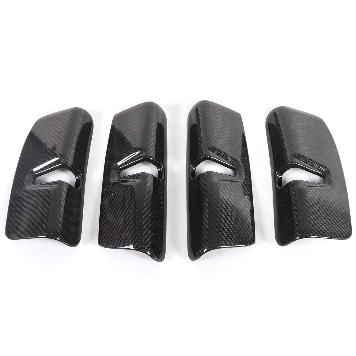 Real Carbon Fiber Interior Door Lock Trim Cover For Porsche Panamera 17-23 2