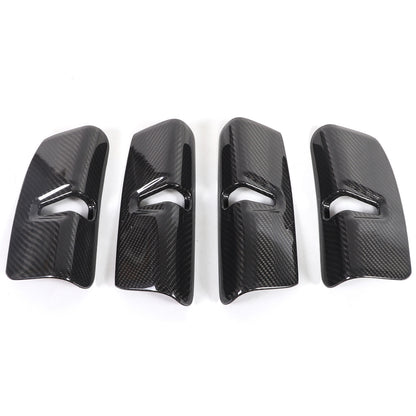 Real Carbon Fiber Interior Door Lock Trim Cover For Porsche Panamera 17-23 2