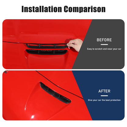 Real Carbon Fiber Front Engine Hood Bonnet Air Vent Trim For Corvette C6 2005-13 16