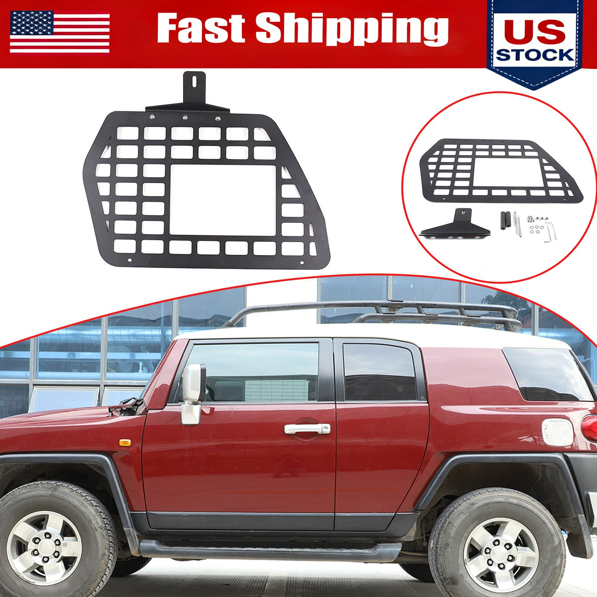 Right Side Storage Molle Panel Shelf Rear Trunk For Toyota FJ Cruiser 2007-21 US 1