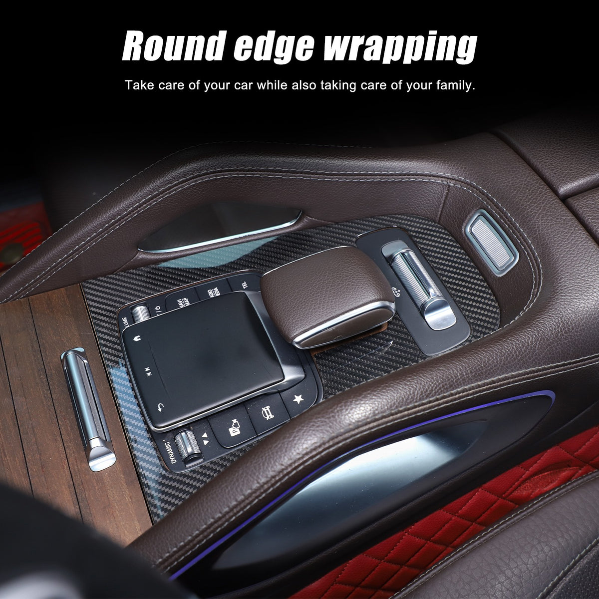 Real Carbon Fiber Gear Shift Panel Trim Cover For Benz GLE V167/GLS X167 2020+ 16