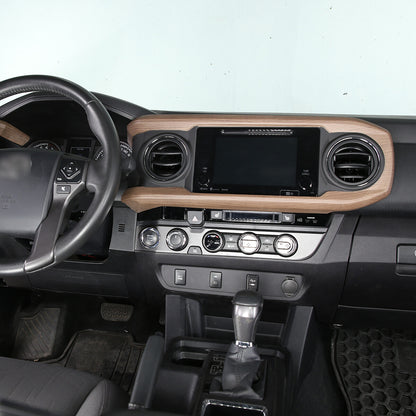 Wood Grain Interior Center Console Cover Trim For Toyota Tacoma 2016-2023 12