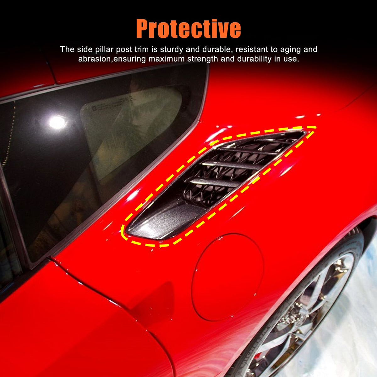 Piano Black ABS Rear Fender Air Intake Frame Trim For Corvette C7 2014-2019 US 7