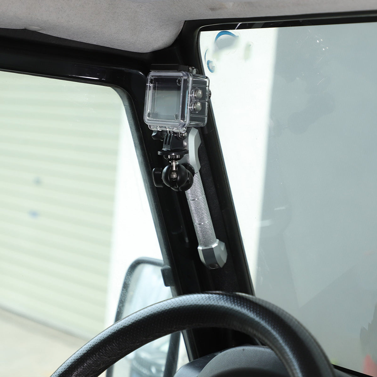 Silver Aluminum A-Pillar Handle W Cam Mount For LR Defender L316 2004-2018 13