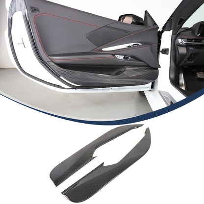 Honeycomb Real Carbon Fiber Door Anti-Kick Panel Trim For Corvette C8 2020+ 5