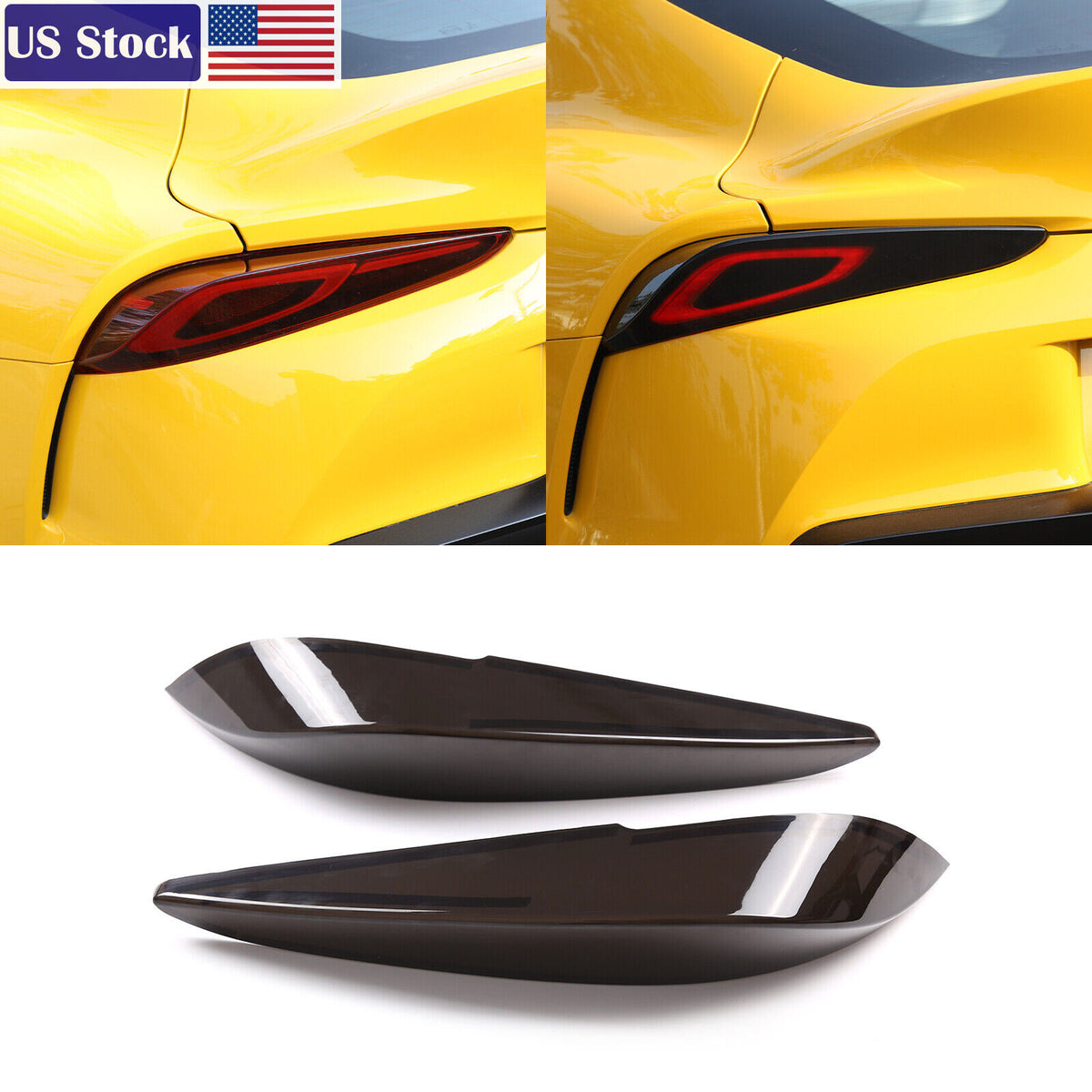 Smoked Tail Light Cover Rear Light Guard Trim For Toyota Supra A90 19-24 US 1
