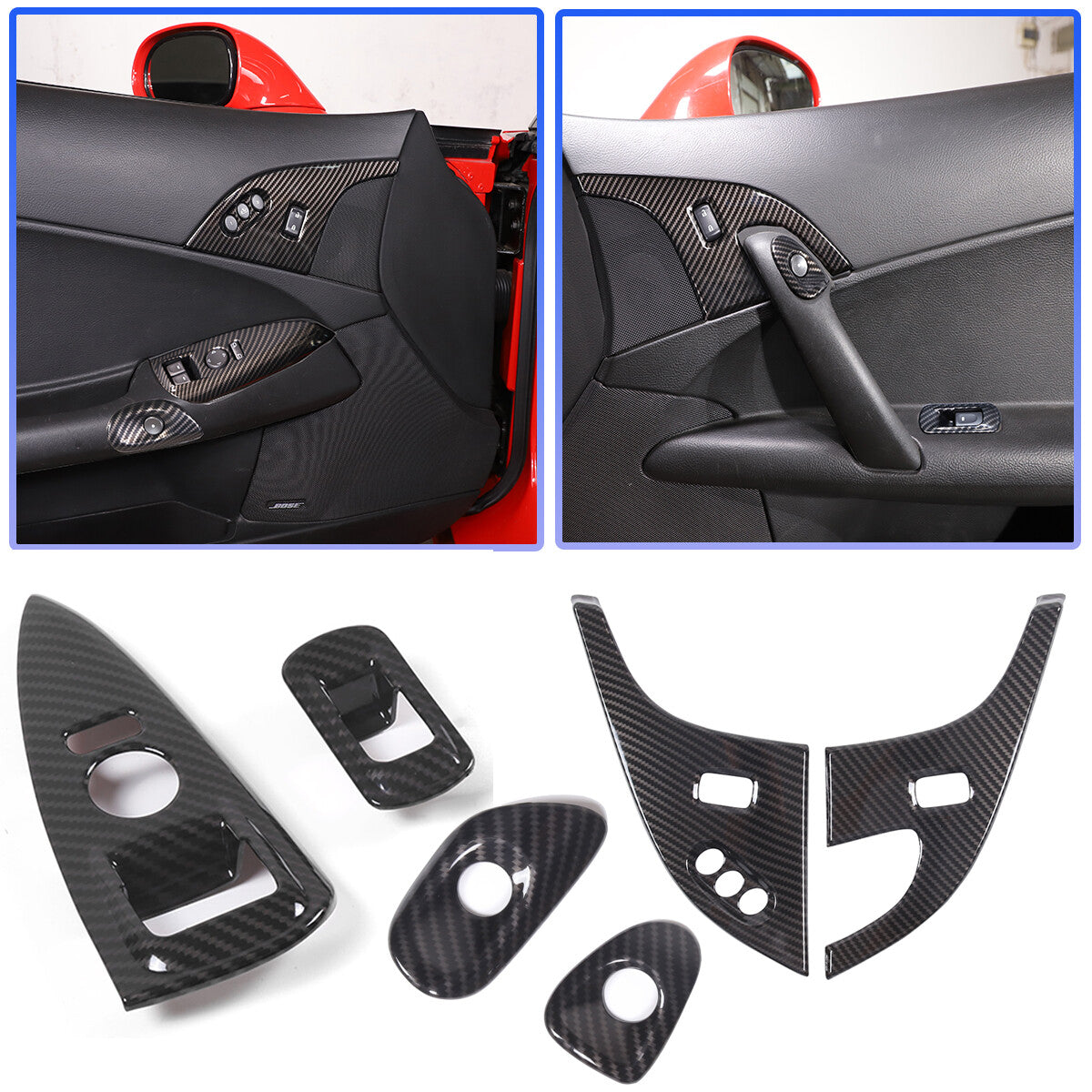 ABS Carbon Fiber Dashboard Interior Trim Cover Set Kit For Corvette C6 05-13 US 6