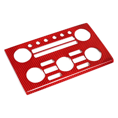 Red Carbon Fiber Central Control Volume Panel Trim for Nissan GTR R35 08-16 6