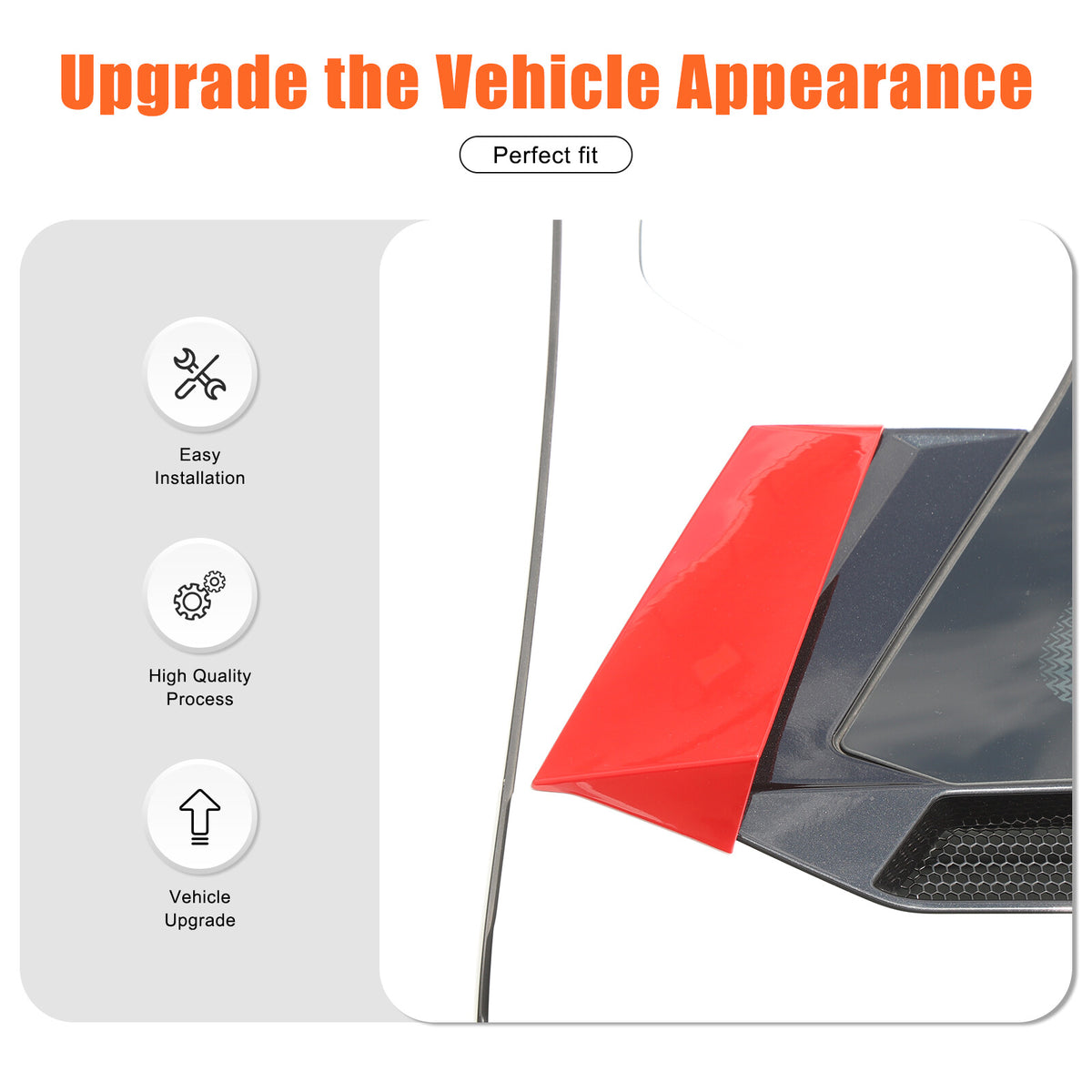 ABS Red Rear Windshield Spoiler Trim Strip For Corvette C8 Coupe 2020+ 19