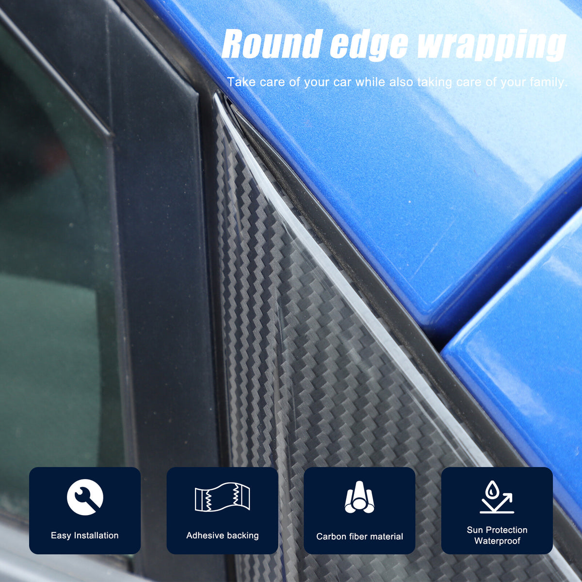 Real Carbon Fiber A Pillar Corner Triangle Cover Trim For Subaru WRX STI VB 22+ 18