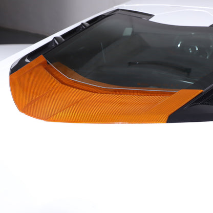 Yellow Carbon Fiber Rear Window Lower Trim Cover For 2020-2026 C8 corvette Coupe 6