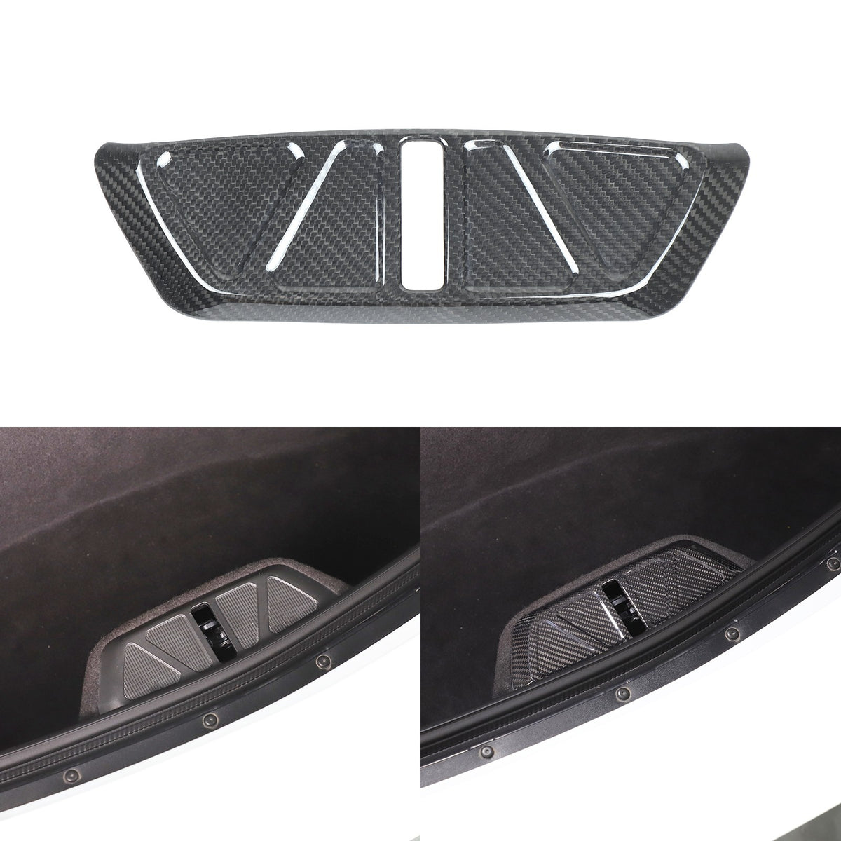 Real Carbon Fiber Trunk Lock Base Cover Trim For Corvette C8 Coupe 2020+ 22
