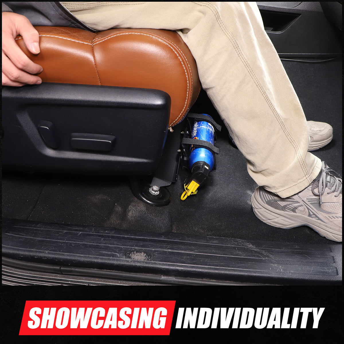 Black Aluminum Passenger Seat Fire Extinguisher Bracket For Toyota Tundra 07-21 1