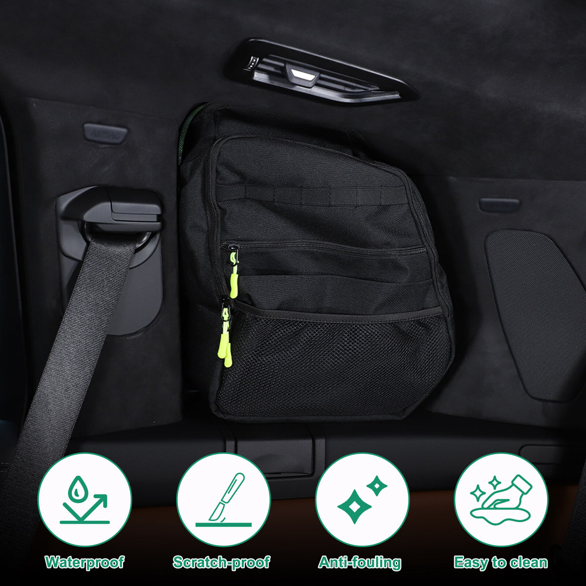 Black Rear Trunk Side Storage Bag Pockets Organizer For BMW X7 G07 2019-23 8