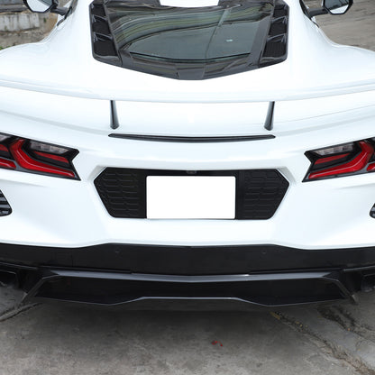Glossy Black Alloy Rear License Plate Filler Panel Trim for Corvette C8 2020+ 13