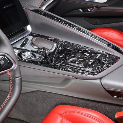 Forged Carbon Fiber Console Storage Panel Sticker Trim For Corvette C8 2020-25 14